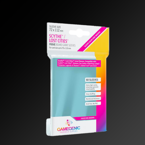 Pochettes – GAMEGENIC – PRIME MAGENTA – 60 SCYTHE Sleeves – 72 x 112 mm